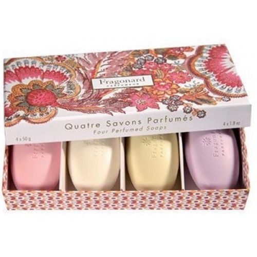 FRAGONARD - Set sapunuri florale - Flowers Gift Bag Savons 4 x 50gr 