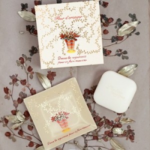 FRAGONARD - Set sapun flori de portocal cu savoniera din sticla - Fleur d'Oranger Set 150gr+11,3x11,3cm