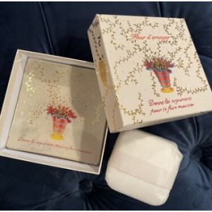 FRAGONARD - Set sapun flori de portocal cu savoniera din sticla - Fleur d'Oranger Set 150gr+11,3x11,3cm