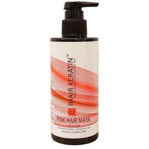 IHAIR KERATIN - Masca de par nuantatoare roz fara clorura de sodiu - Pink Hair Mask 300ml