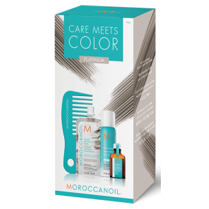MOROCCANOIL - Set sampon uscat masca cocoa, ulei tratament si spieptan - Kit Care Meets Color Cocoa 65+30+15ml+1buc