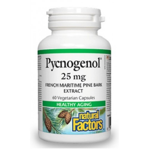 NATURAL FACTORS - Pycnogenol – alergii articulatii circulatie imbatranire inflamatie varice 25 mg/60caps