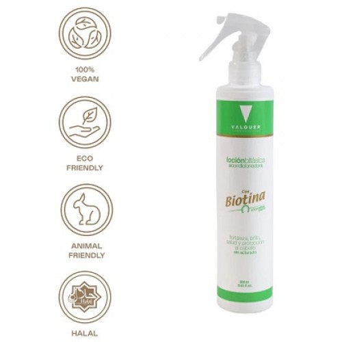 VALQUER - Lotiune  bifazica leave-in de conditionare pentru par uscat deteriorat cu biotina si keratina vegan - Biphasic lotion  300ml