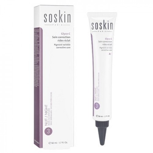 SOSKIN Anti-aging A+ - Crema antirid albire cu acid glicolic, AHA si Vitamina C - Glyco-C Pigment wrinkle corrective care 50ml